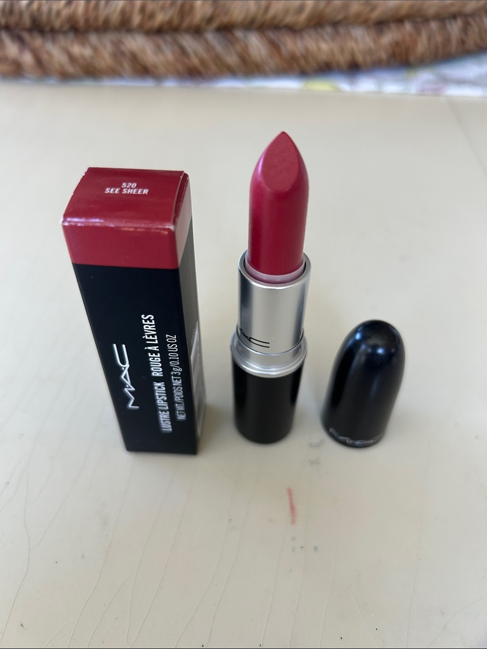 MAC LUSTRE Lipstick See Sheer 520 New